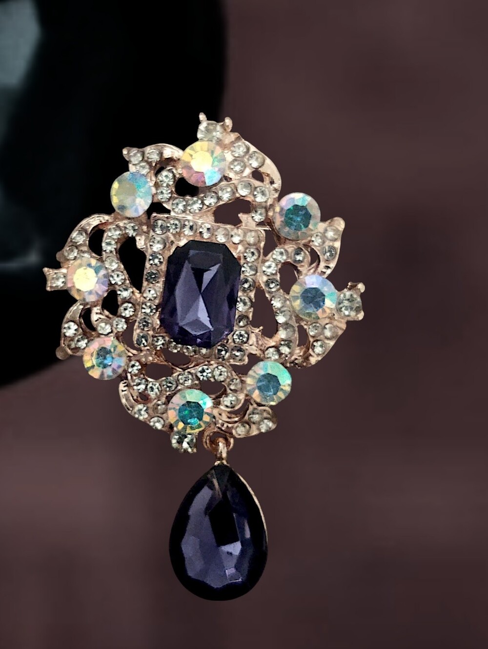 Vintage Inspired Artistic Crystal Brooch